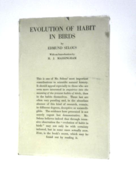 Evolution of Habit in Birds von Edmund Selous