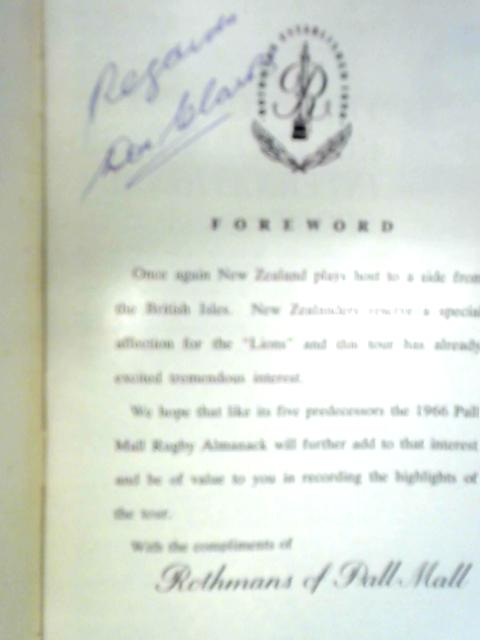 Rothmans Pall Mall Rugby Almanack - British Isles Tour 1966 By Unstated