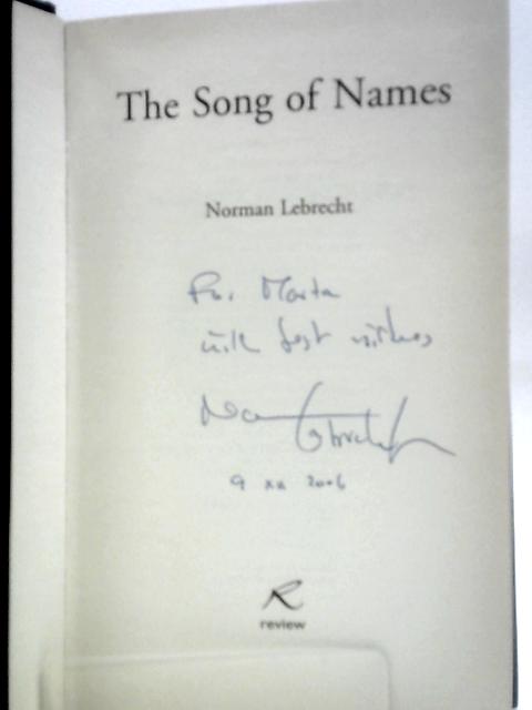 The Song of Names By Norman Lebrecht