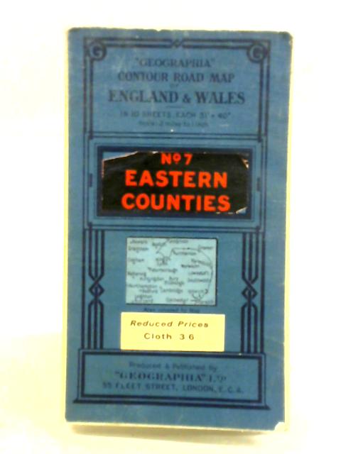 Contour Road Map of England: Eastern Counties, No. 7 By Geographia