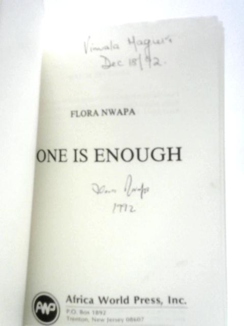 One is Enough By Flora Nwapa