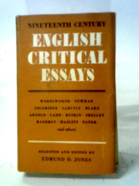 English Critical Essays (Nineteenth Century) von Edmund D. Jones (ed.)