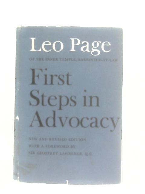 First Steps in Advocacy von Leo Page