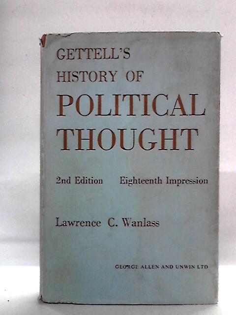 Gettell's History of Political Thought By Raymond Gettell