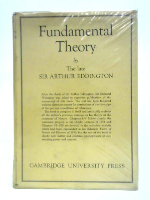 Fundamental Theory By A. S. Eddington