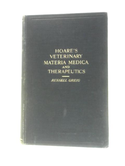 Hoare's Veterinary Materia Medica and Therapeutics By E. Wallis Hoare