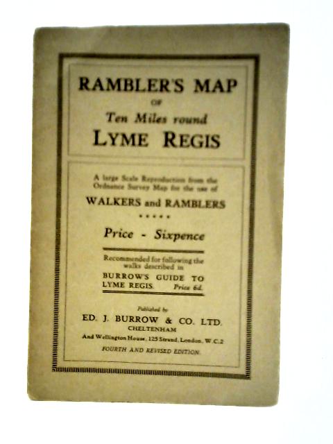 Rambler's Map of Ten Miles Round Lyme Regis By Unstated
