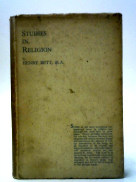 Studies in Religion von Henry Bett