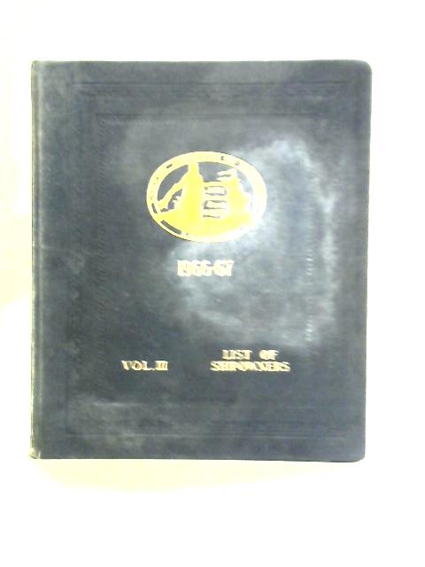 Lloyd's Register of Shipping: List of Shipowners 1966-67 von Unstated