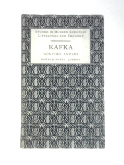 Franz Kafka By Gunther Anders