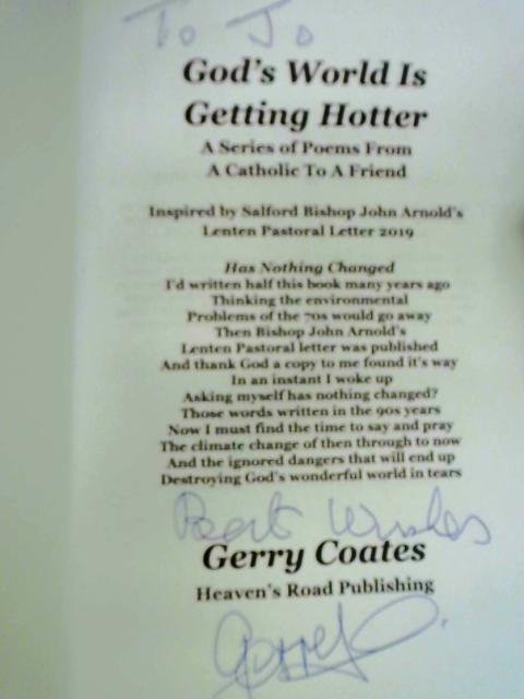 God's World Is Getting Hotter By Gerry Coates