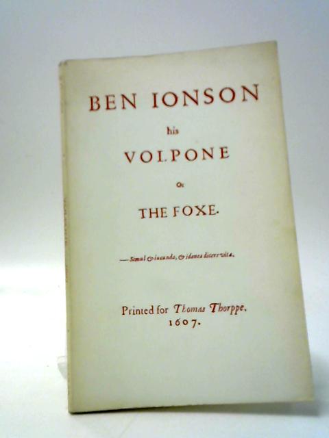 Volpone 1607 By Ben Jonson