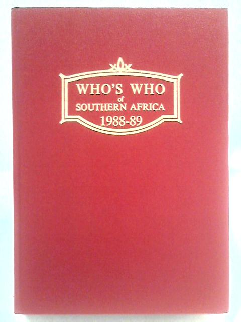 Who's Who Of Southern Africa, Including Mauritius. 1988-89. von S. V. Hayes