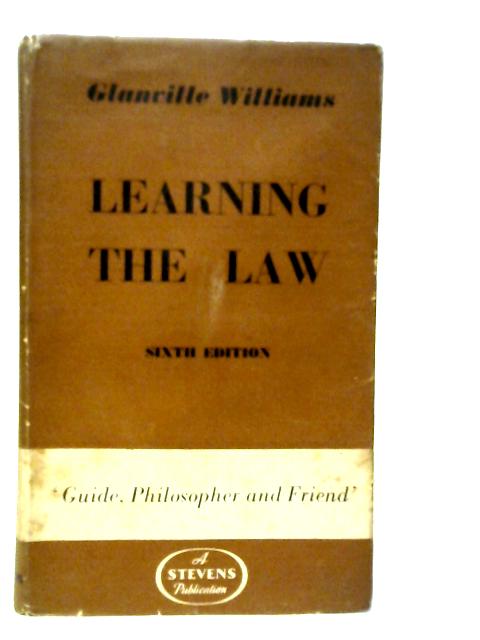 Learning the Law By Glanville Williams