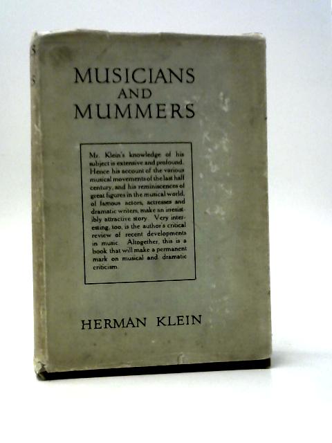 Musicians And Mummers By Hermann Klein