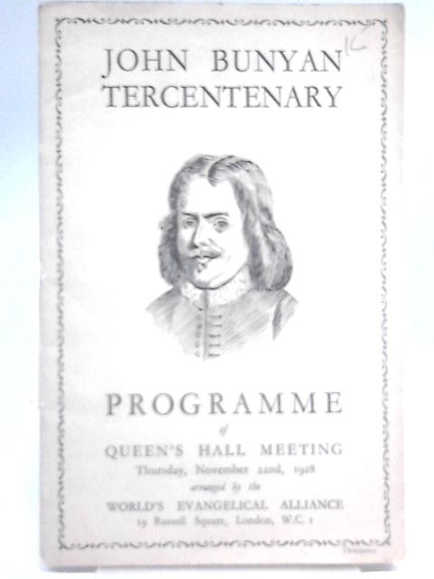 John Bunyan Tricentenary - Programme of Queen's Hall Meeting By Unstated