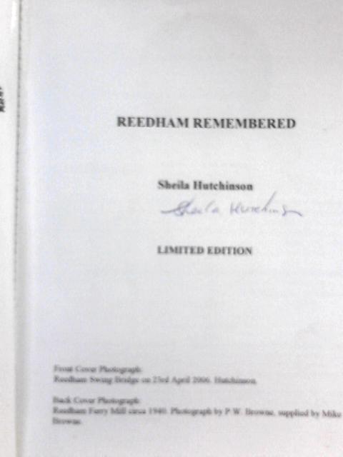 Reedham Remembered von Sheila Hutchinson