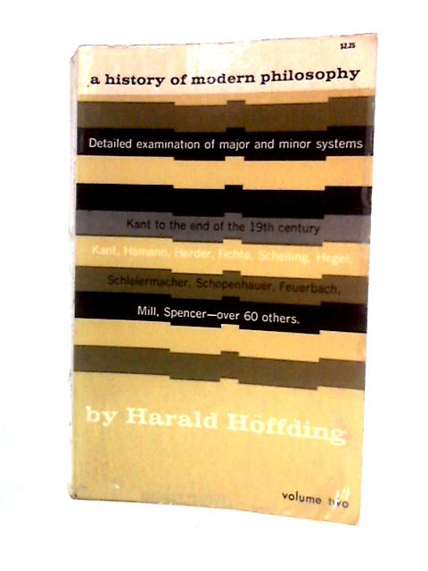 History Of Modern Philosophy, Volume Two By Harald Hoffding