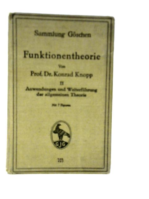 Funktionentheorie von Konrad Knopp