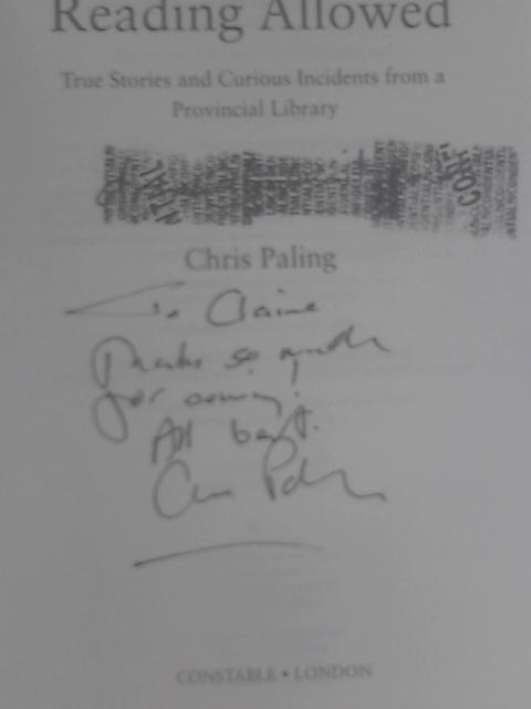 Reading Allowed: True Stories and Curious Incidents from a Provincial Library von Chris Paling