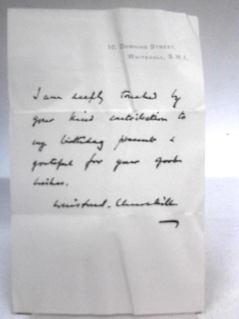 Winston Churchill Printed Signed Thank You Note von Winston Churchill