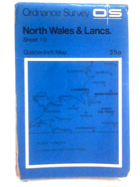 Ordnance Survey Quarter-Inch Map of Great Britain Sheet 10 North Wales & Lancs von Ordnance Survey