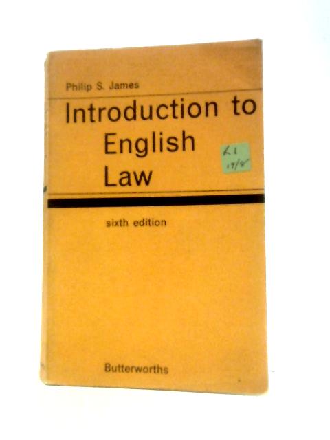 Introduction to English Law By Philip S. James