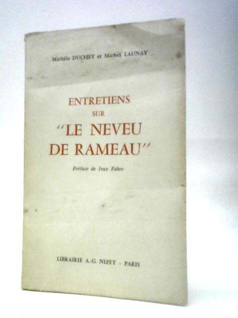 Entretiens Sur Le Neveu De Rameau By M.Duchet