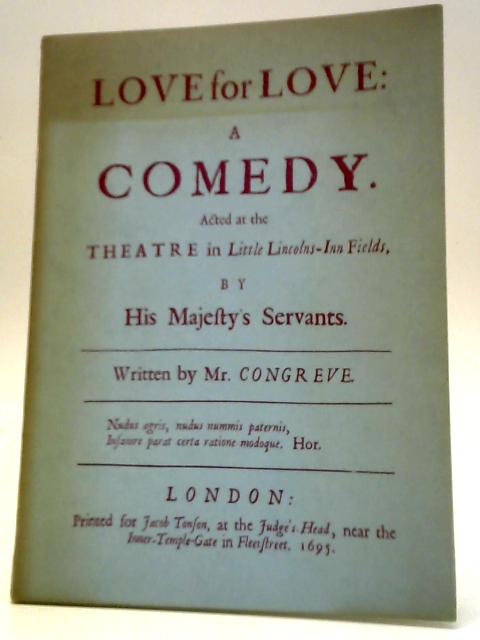 Love for Love By William Congreve