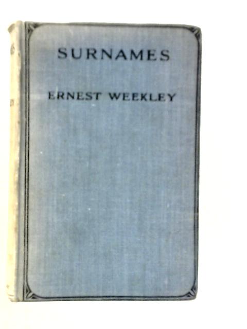 Surnames By Ernest Weekley