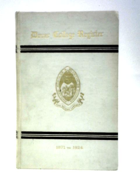 Dover College Register 1871-1924 By C L Evans (Ed.)