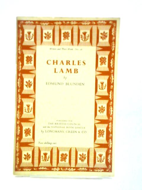 Charles Lamb By Edmund Blunden