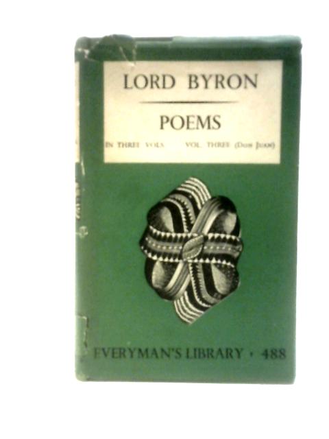 Poems: Don Juan Volume Three By Lord Byron