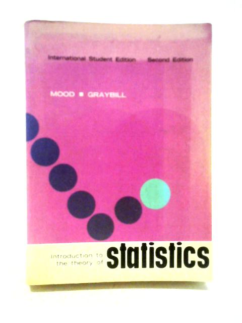 Introduction to the Theory of Statistics von Alexander M. Mood and Franklin A. Graybill