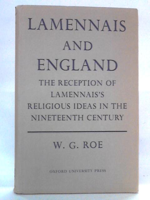 Lamennais and England von W.G. Roe