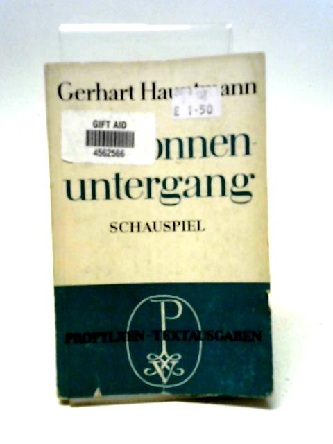 Vor Sonnenuntergang By Gerhart Hauptmann