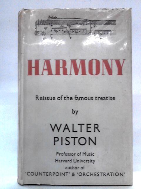 Harmony By Walter Piston