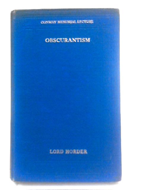 Obscurantism By Thomas Jeeves Horder