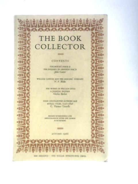 The Book Collector. Volume 15. No. 3. Autumn 1966 By John Carter (Ed.) Et Al.