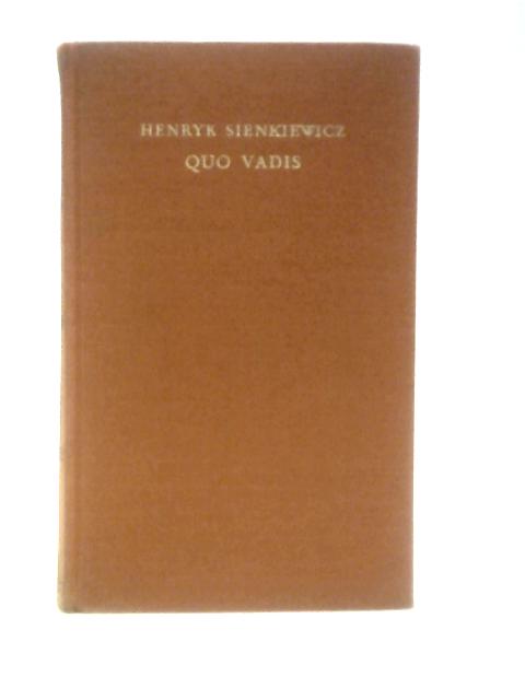 Quo Vadis Roman By Henryk Sienkiewicz