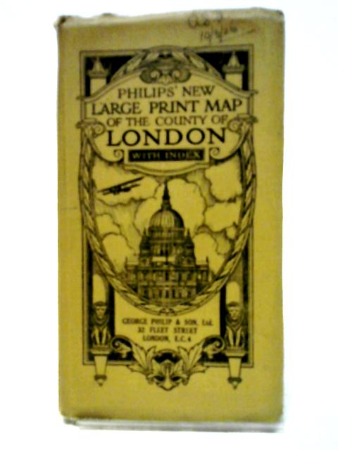 Philips' New Large Print Map of the County of London with Index By Anon