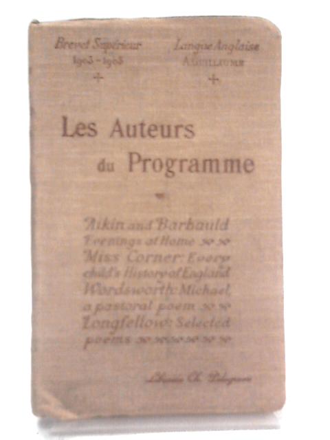 Les Auteurs Anglais Du Programme By A. Guillaume