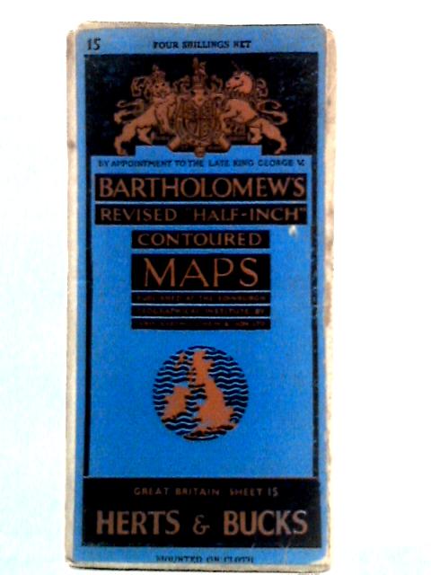 Bartholomew's Revised Half-Inch Contoured Map: Sheet 15, Herts & Bucks By John Bartholomew & Son