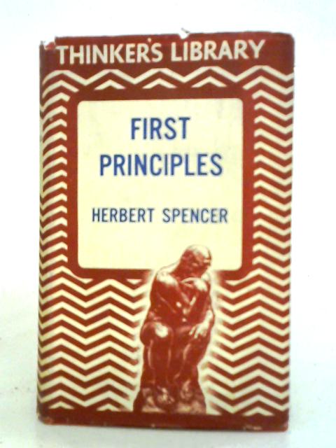 First Principles By Herbert Spencer