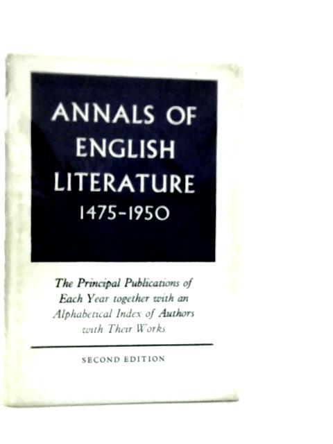 Annals of English Literature: 1475-1950