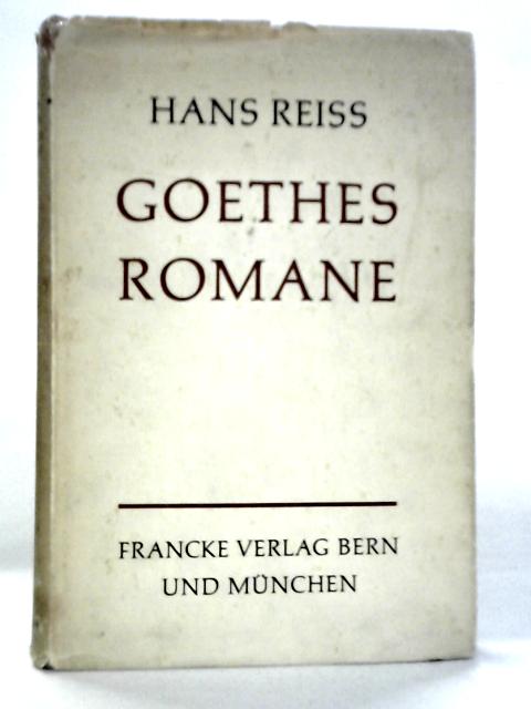 Goethes Romane By Hans Reiss